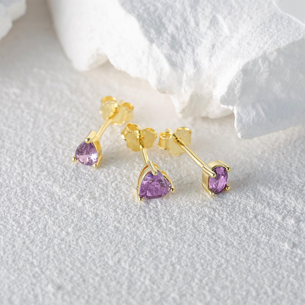 3g Weight Zircon Inlay Material Ear Studs Classification 3 Pieces Set Quantity Daily Occasion 925 Sterling Silver Material Geometric Pattern Women's Gender Plating, Inlay Design Simple Style Style 3 Pieces Set 925 Sterling Silver Zircon Geometric Ear Studs 17