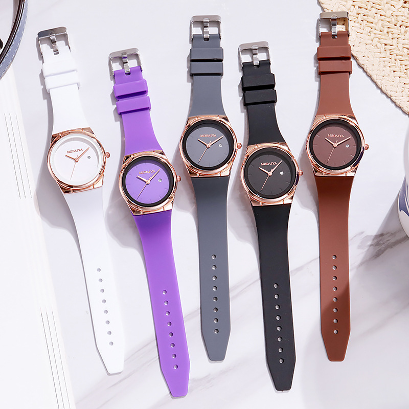 Xiaoxiangfeng – calendrier de tempérament de Style Instagram, couleur unie, Streaming en direct pour femmes, bracelet en Silicone de bonne qualité pour filles_voghion.com