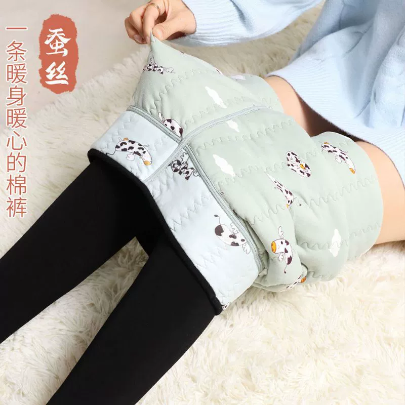 Шелковые хлопковые брюки женские толстые и бархатные на северо-востоке супер толстые и толстые зимние теплые леггинсы зимой