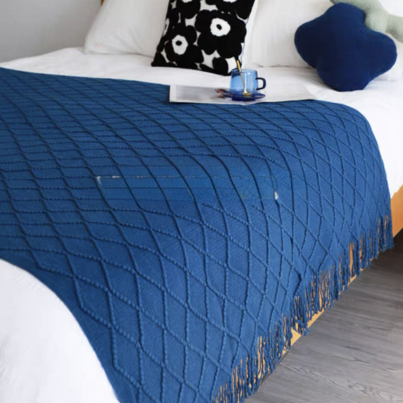 Bandera de cama toallas de cola de cama residencial hotel de lujo cubierta de cama doméstica nueva habitación modelo chino toallas de cama de color sólido