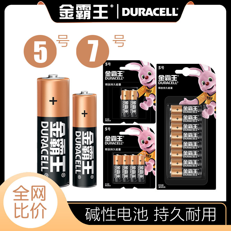 Duracell Alkaline Battery No. 5 No. 7 No. 5 Dry Battery Fingerprint Password Lock Air Conditioner Tv Toy Remote Control