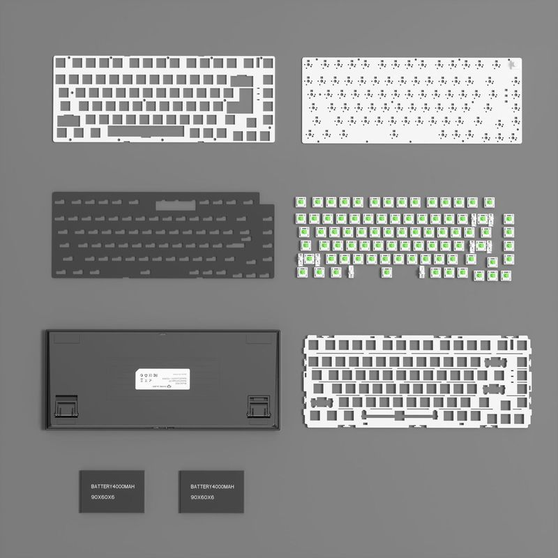 K75pro绿茵轴三模机械键盘客制化套件4000毫安电池续航带旋转按钮|undefined