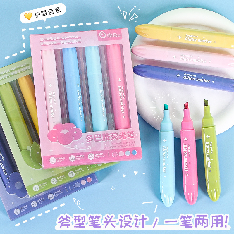 Nueva dopamina highlighter estudiante pintura graffiti pluma del diario dibujo color clave marca marcador en caja