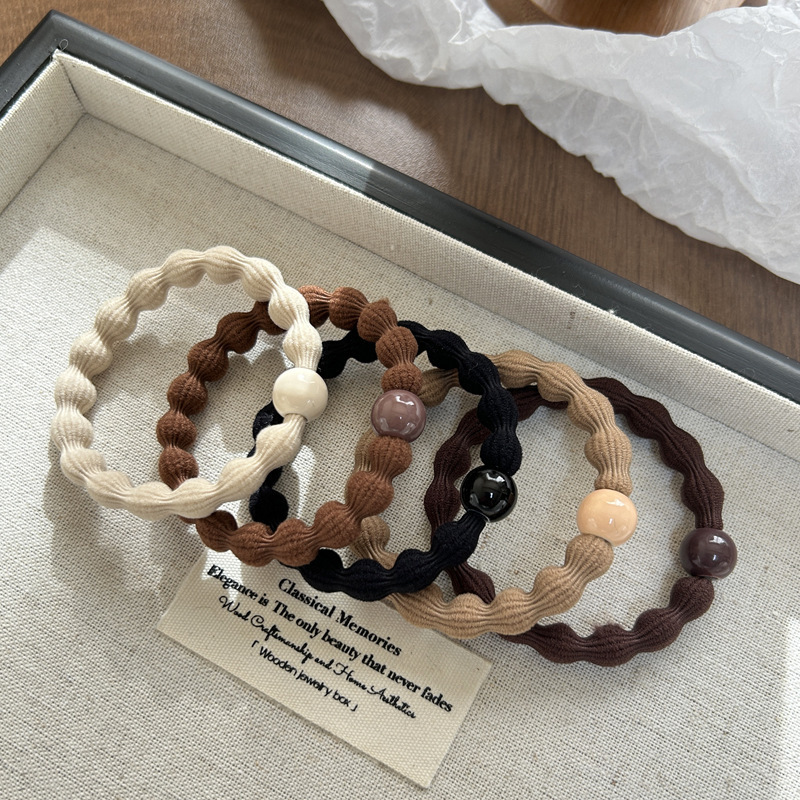 美拉德风耐用高弹力橡皮筋扎头绳女生高级感发绳高马尾丸子头发圈|undefined
