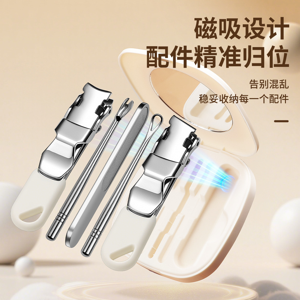 Regalos caseros cortadores de uñas portátiles mini cucharas de acero inoxidable para hombres y mujeres cortador de uñas conjunto de pinzas de uñas manicura image 4