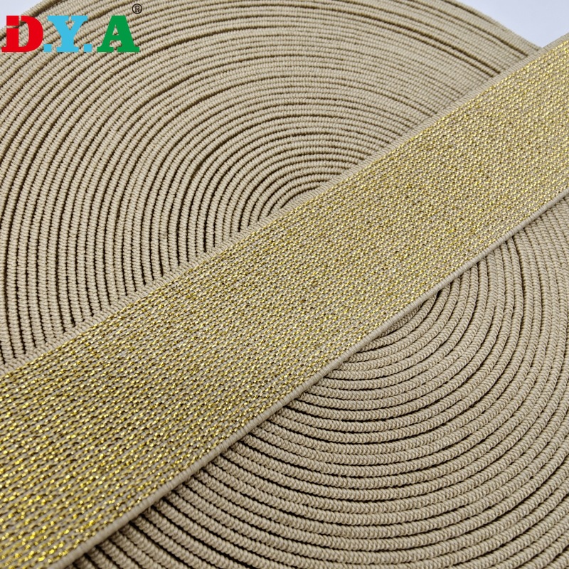 苏州厂家贴肤磨毛弹力织带辅料童装表演服裤腰头彩色金银丝松紧带