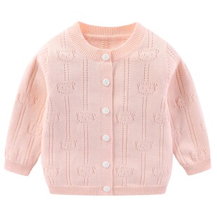 Baby Sweater Air-Conditioning Shirt Spring, Summer and Autum Tops Cardigan Sun Protection Clothing Outer Wear Knitted Bottoming Shirt Baby Clothes Small
