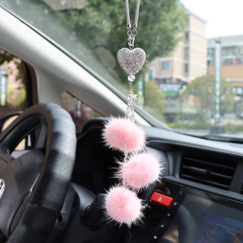 Overseas e-commerce Amazon specializes in water supply mink fur ball car pendant car pendant car interior decoration supplies