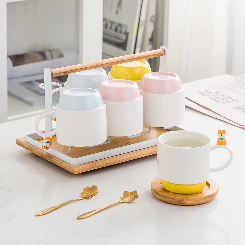 Animal Shiba Inu taza plegable taza de bebida de cerámica taza de desayuno taza de agua de oficina traje de la taza de café del hogar