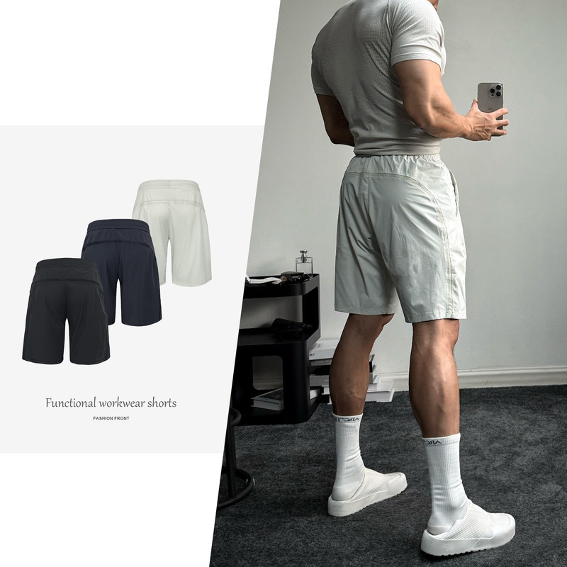Lulu Style Upf100+ Original Yarn Sun Protection Quick-Dry Shorts for Men, Summer American-Style Sports Fitness Training Shorts Lulu Style Upf100+ Original Yarn Sun Protection Quick-Dry Shorts for Men, Summer American-Style Sports Fitness Training Shorts