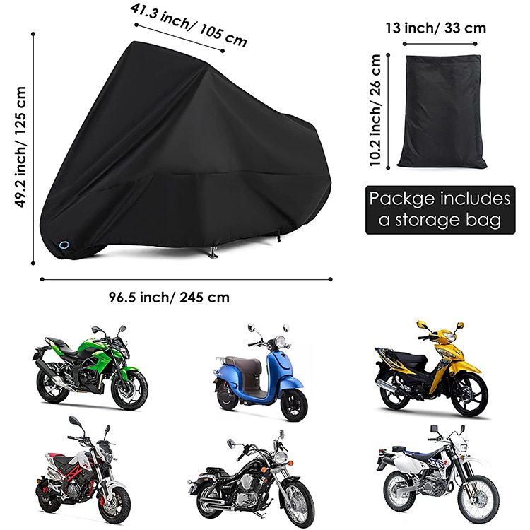 Motorcycle Cover for Foreign Trade and Cross-Border Sales, 210D Oxford Cloth, Rainproof, Sunproof, Silver-Coated, Full Vehicle Electric Bike Cover, Has Sold over 100,000 Units