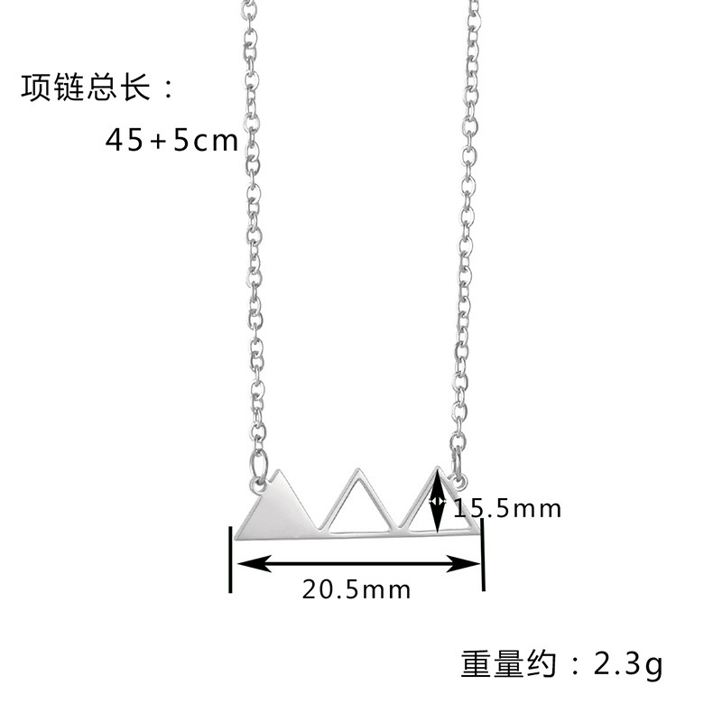 Bijoux De Collier En Acier Inoxydable De Conception De Niche De Triangle Creux Simple display picture 1