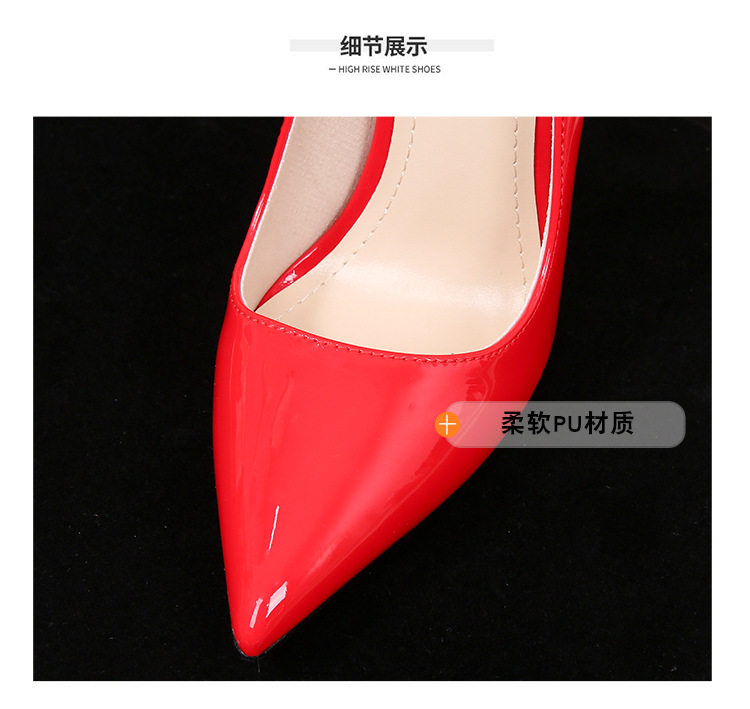 Giày cao gót nữ mũi nhọn gót 12 cm cỡ lớn — Màu hồng, Màu mơ, Màu trắng, Màu Đen Đế Đỏ chi tiết 7