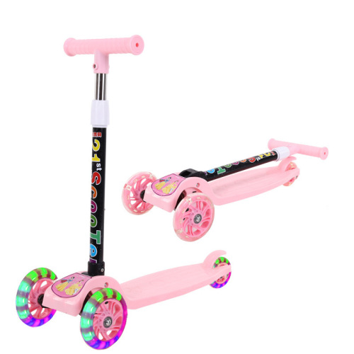 Wholesale gifts folding children's scooter 2-8 years old three-wheel flash bicycle baby scooter toy stroller