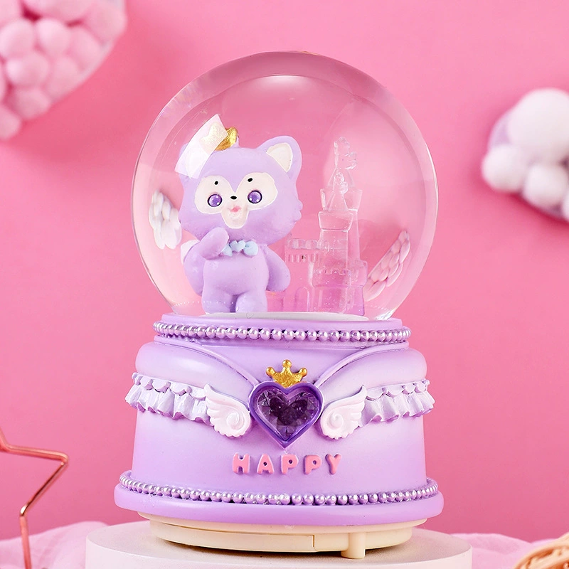 Минифигурка из мультфильма, кукла, светящийся стеклянный мяч для водного поло, музыкальная шкатулка