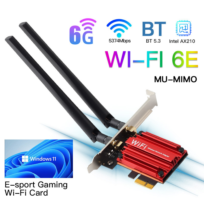 Win/Linuxデュアルバンド5G高速デスクトップpciワイヤレスカード内蔵ギガwifiレシーバーax210|undefined