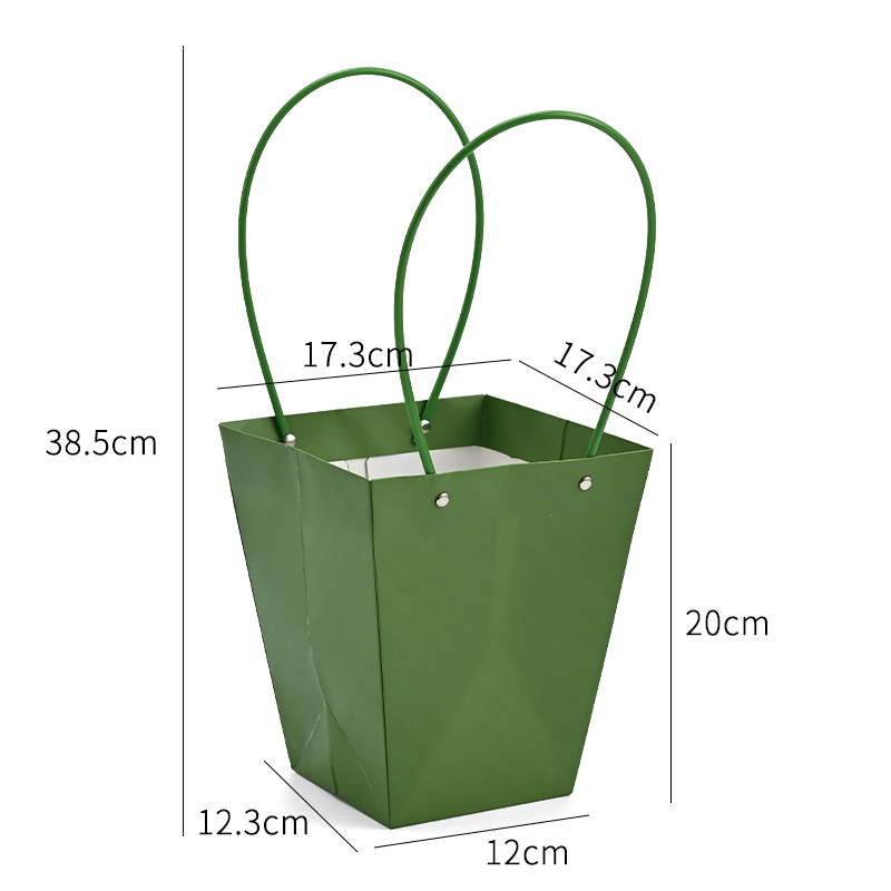 Bolso especial transfronterizo para flores, descuento al por mayor, bolsa trapezoidal de papel kraft impermeable, bolsa de embalaje de regalo, bolsa de ramo