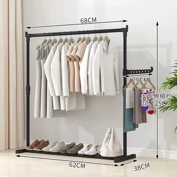 Black 68cm single-pole can retract -19 pipe diameter-towel rack