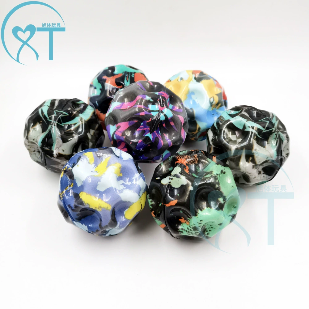 Красочный пенополиуретан высокий эластичный шар твердая Луна градиент цветная печать детский камуфляж эластичный шар развивающая декомпрессионная игрушка
