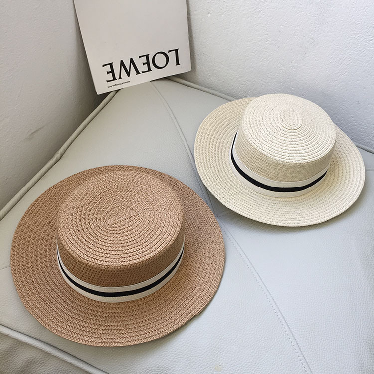 Children Unisex Vintage Style Solid Color Straw Hat display picture 5