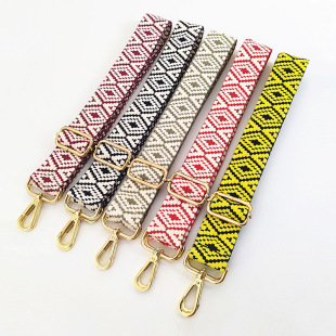 Colorful Jacquard Shoulder Strap Bag Accessories Strap Adjustable Shoulder Crossbody Women's Bag Replacement Long Strap Reduced Load Bag Strap