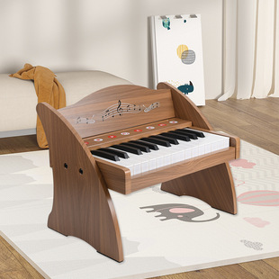 25-Key Multifunctional Wooden Small Piano Kidsren's Digital Keyboard Baby Musical Instrument Toy Gift