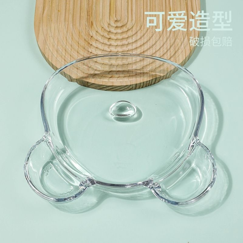 餃子プレート家庭用透明プラスチック 2024 新しいクマフルーツプレート餃子デザートスナックディスプレイプレート|undefined