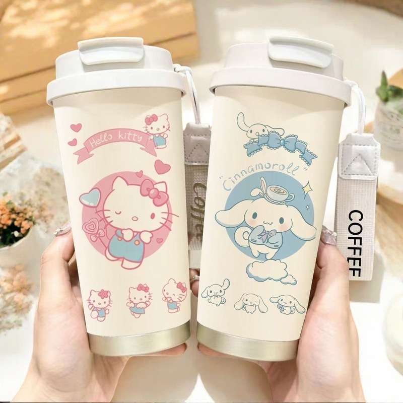 304ステンレス製スズラン保温カップ、可愛いコーヒーカップ、高見えする女性用携帯車載カップ、漫画風ウォーターカップ|undefined