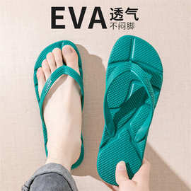 工厂跨境批发 人字拖男EVA防滑外穿沙滩大码夹趾轻便透气洗澡拖鞋
