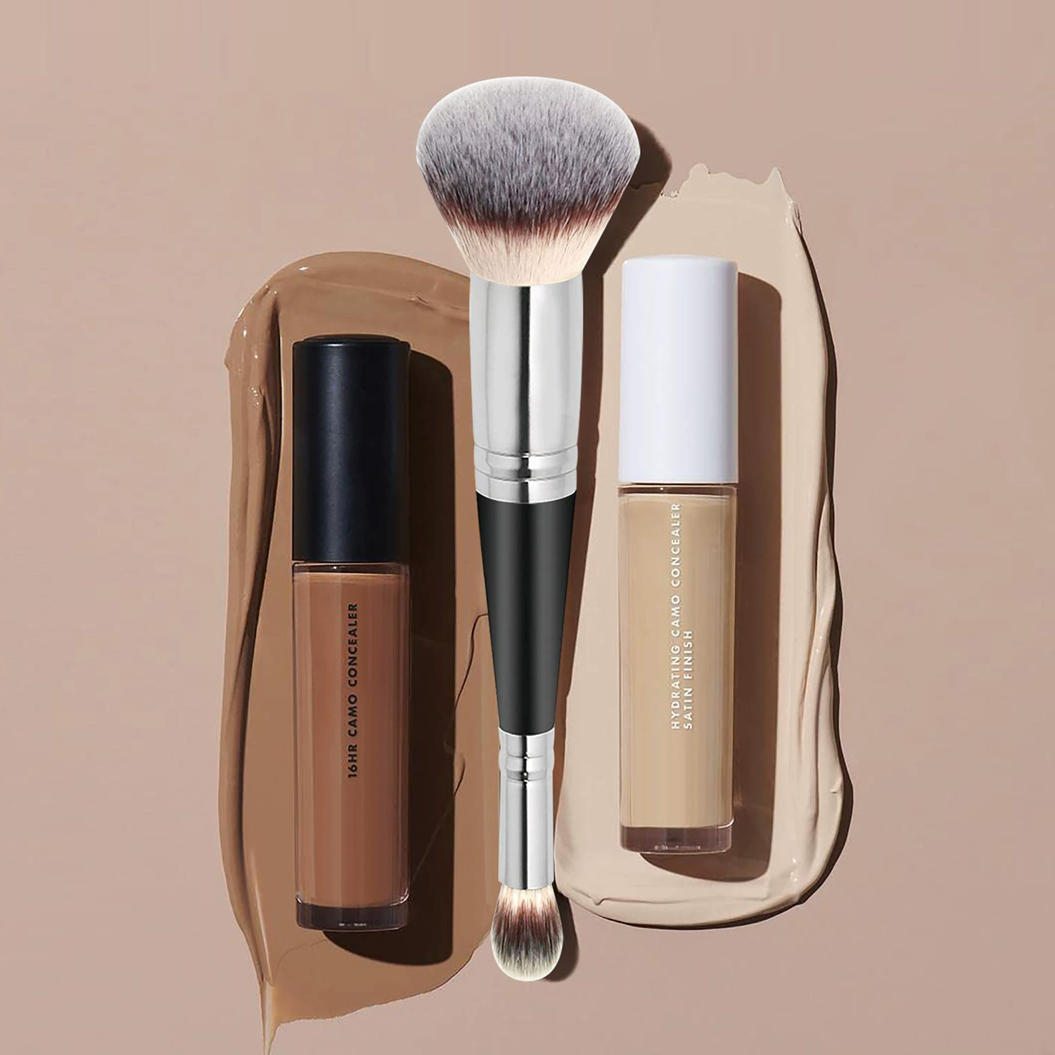 Double-sided Foundation Brush 2-in-1, Premium Makeup Primer & Eyeshadow Brush, Beginner Kit