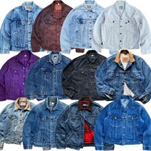 American Men's Retro Denim Jacket男装翻领宽松牛仔夹克批发