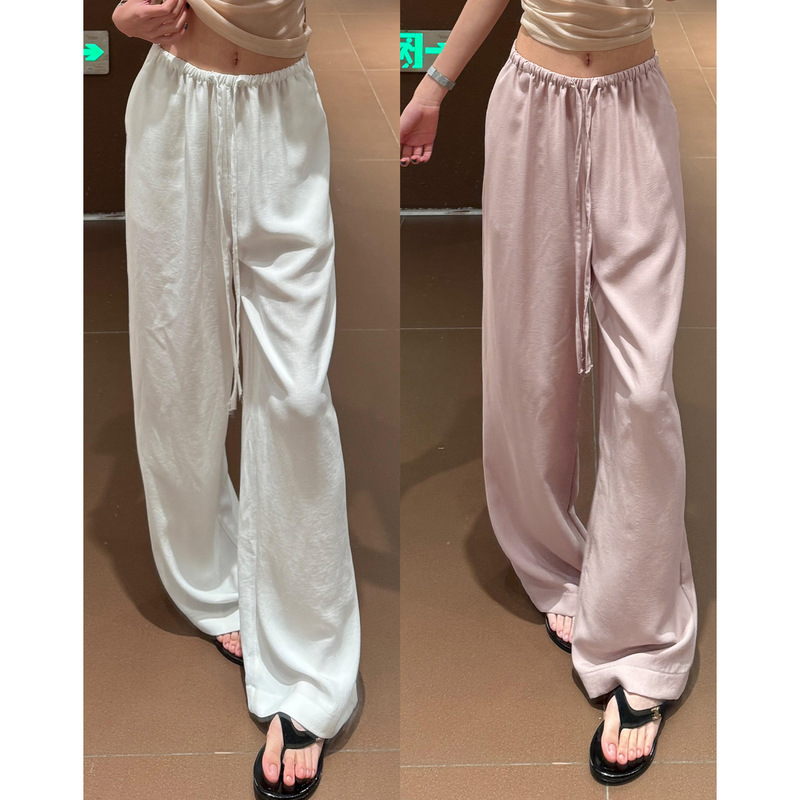 Korean-Style White Cotton-Linen Wide-Leg Pants for Women, Summer 2026 New High-Waisted Loose Ice Silk Thin Casual Straight Pants Korean-Style White Cotton-Linen Wide-Leg Pants for Women, Summer 2026 New High-Waisted Loose Ice Silk Thin Casual Straight Pants