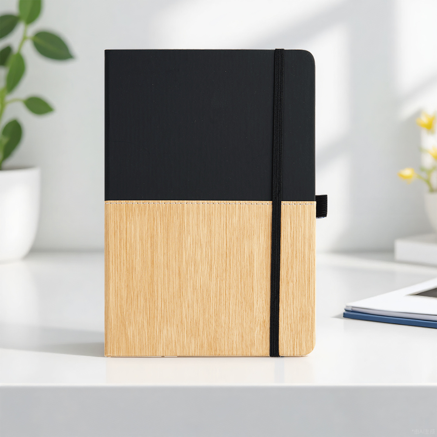 Cuaderno de cuero de bambú personalizado a5 cuero grueso cuaderno de negocios cuaderno de mano papelería transfronteriza mayorista