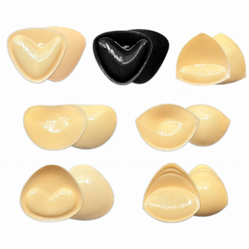 Double-sided adhesive silicone breast pads for small breasts, triangular thick pads with self-adhesive inserts, summer women's shaping underpads without visible lines