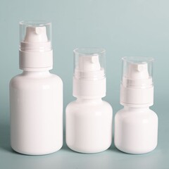 スポットホワイト真空ペットローションボトルppポンプヘッド完全透明カバー医療美容化粧品ボトル30g50gホワイト