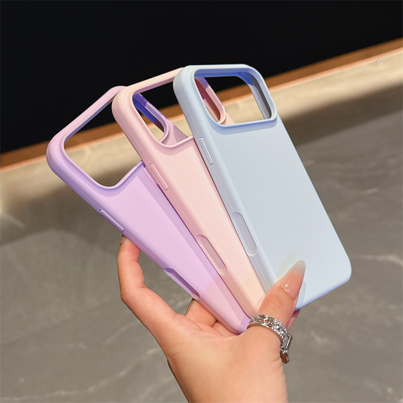适用iPhone17PROMAX手机壳液态硅胶苹果17简约纯色带AI按键保护套|undefined