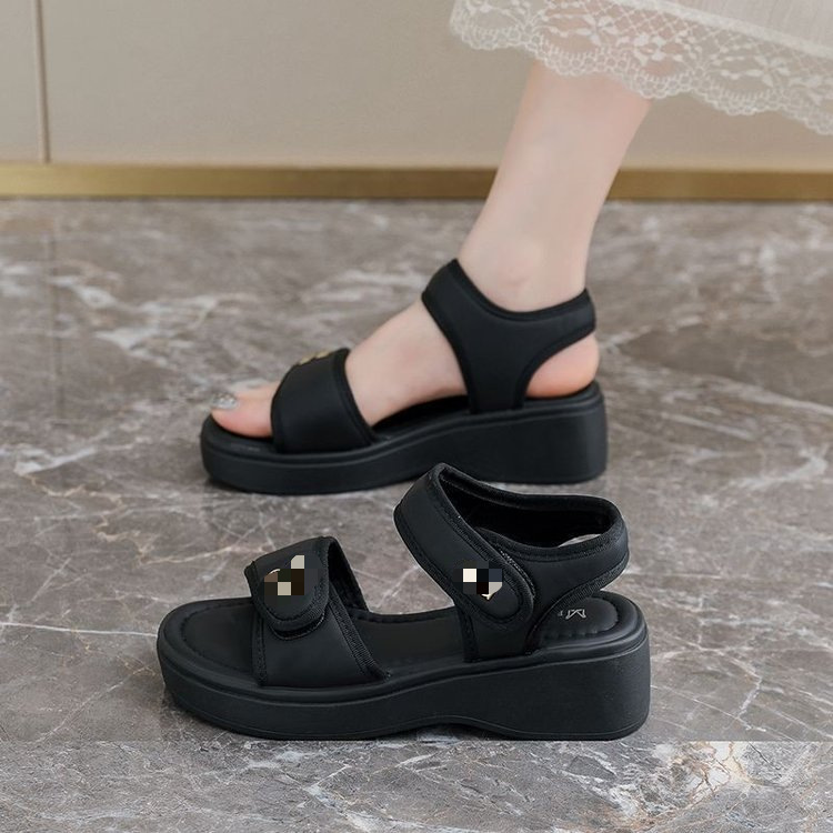 Francia con falda velcro sandalias para mujeres 2026 verano versátil suela suave no se cansa pies antideslizantes sandalias deportivas