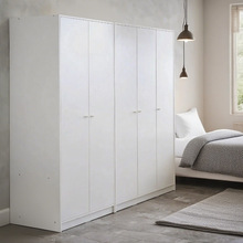 家用民宿酒店出租屋大容量厂家定制简约风格夹板贴三聚氰胺衣柜