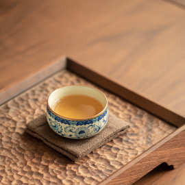 中式青花景德镇茶杯主人杯品茗杯精致禅定杯陶瓷茶具居家功夫茶具