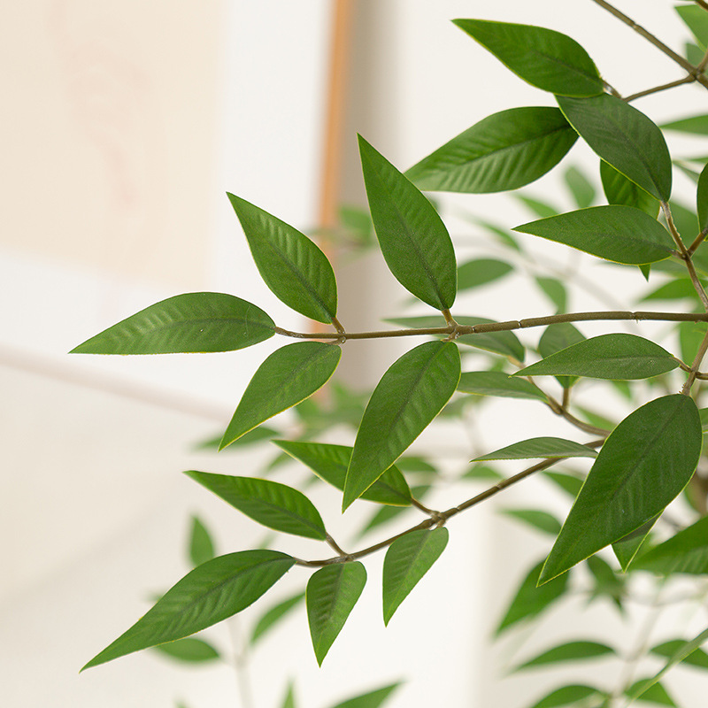 Simulación de plantas verdes Sensación avanzada Bambú Nantian Planta en maceta de piso grande Sala de estar interior Árbol falso biónico Decoración de plantas