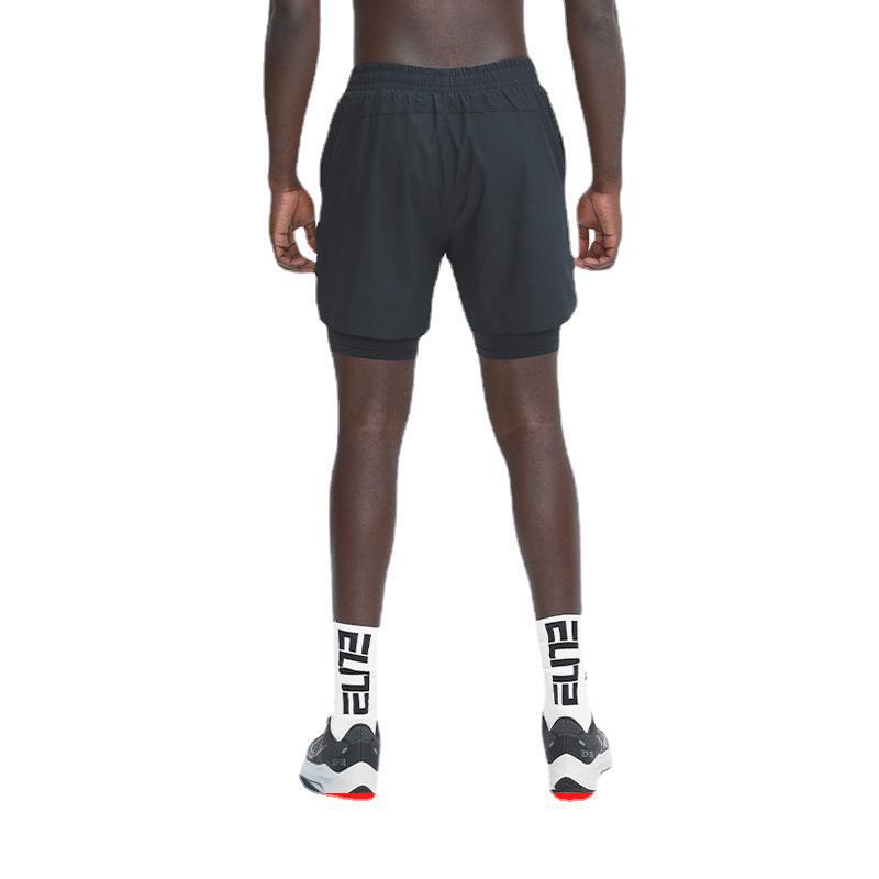 Cross-border lulu Quick-drying Sports Shorts Men's Loose Lined Fake Two-piece Outer-wear Basketball Pants American Fitness Pants