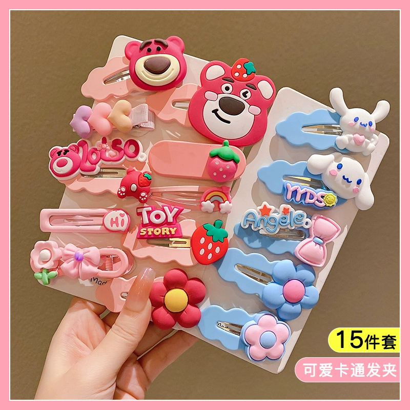 Д Cartoon hairgrip, милая детская заколка для волос, шпильки, клубничка, цветочная