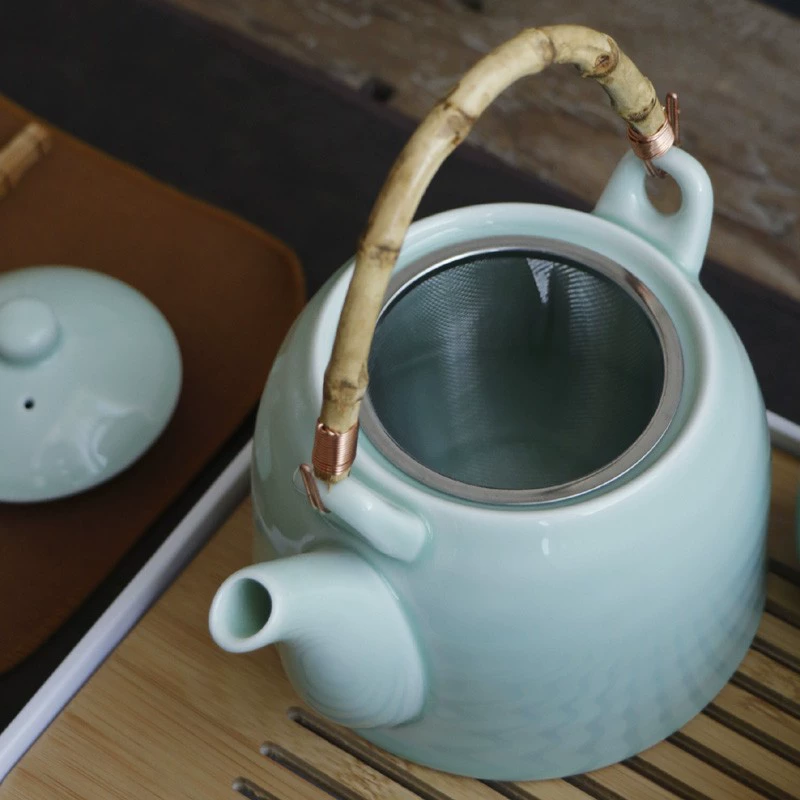 Ceramic tea set for home use, big modern and minimalistic teapot, tea cup, internet celebrity
