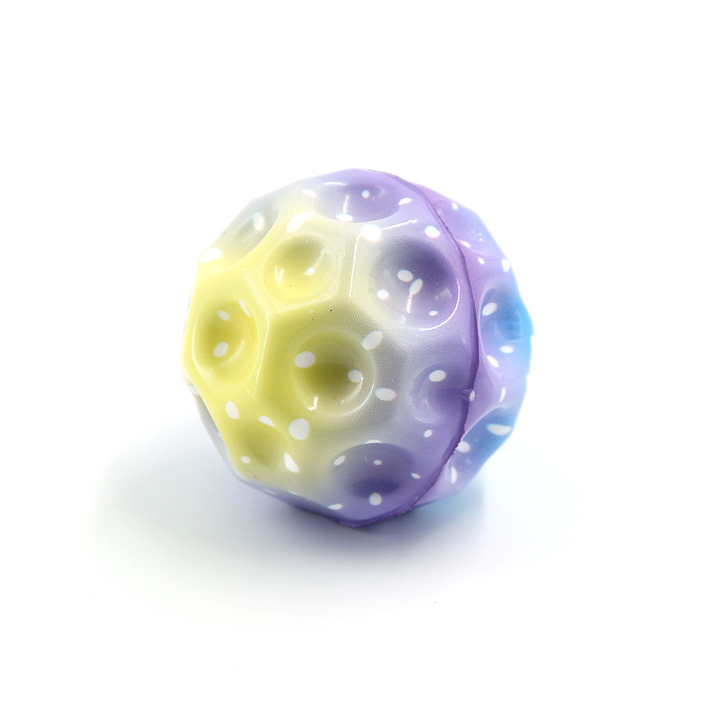 7cm agujero de bola elástica agujero de bola alta elástica bola de luna descomprimir juguetes de color macarón estrella colorido al por mayor explosión transfronteriza
