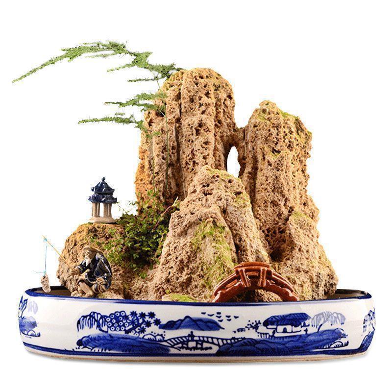天然吸水石原石上水石石山盆景假山鱼缸造景摆件中大型流水微景观|undefined