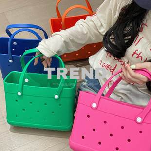 Women's Satchel Eva Beach Hole Bag DIY 2024 New Product Cross-Border E-Commerce Hot Model Storage Waterproof Large Capacity