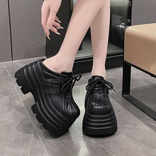 网红松糕厚底包头半拖鞋女2026春夏新款系带贝壳头10cm增高凉拖鞋
