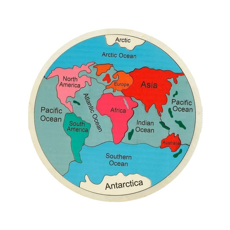 Nuevos productos transfronterizos Madera Siete continentes Color Puzzle Kindergarten Baoli Educación temprana Decoración del hogar Juguetes para niños