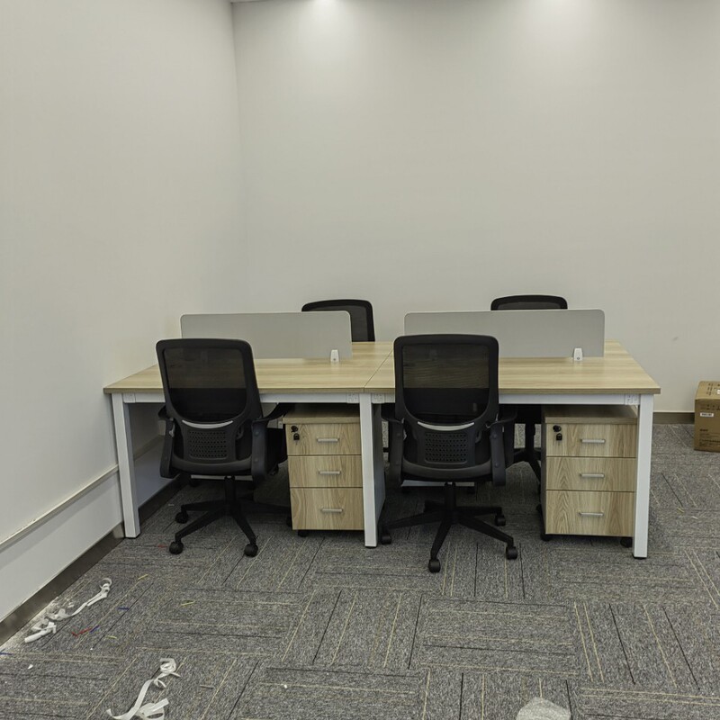 Hangzhou 4-Person Office Desk and Chair Set, Staff Panel-Style Desktop Computer Desk, Office Worker Single Workstation Desk