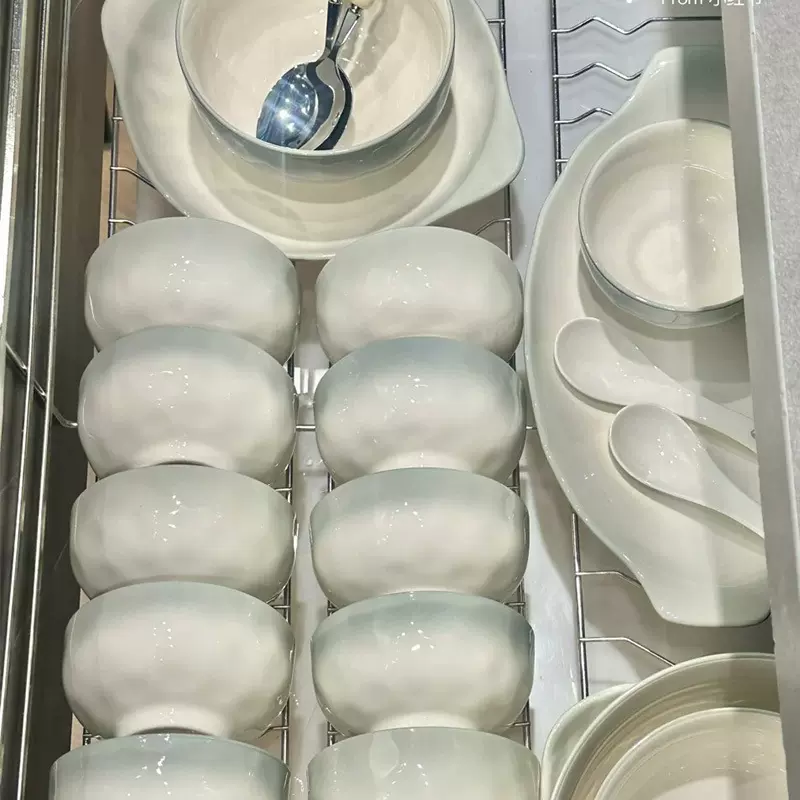 高级感碗碟套装家用2025简约碗盘乔迁米饭碗筷陶瓷釉下彩碗具餐具